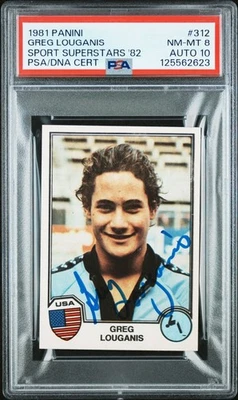 1981 Panini #312 Greg Louganis Signed RC PSA 10 Auto Olympic HOF Autographed - Image 1 of 2