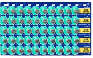 LR1130 Battery AG10 389A 1.55V Alkaline Button Cell (100 Batteries) - Picture 1 of 8