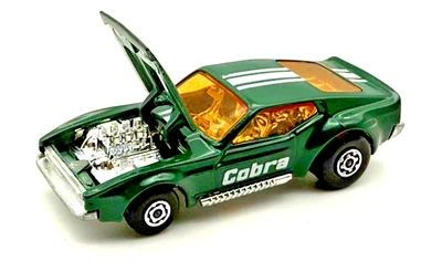 Lesney Matchbox 44 Superfast Boss Mustang Cobra 1972 Dark Green Mint in PVC Box - Image 1 of 4