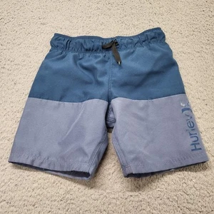 Hurley Swim Trunks Boys Size 4 Blue Charcoal Grey Swimming Surf Board Skating - Picture 1 of 14