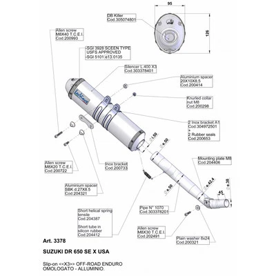 Escape Leovince X3 Aluminio Suzuki Dr 650 SE 1996 > 2015 Foto 1 de 3