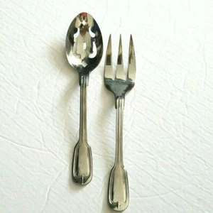 Gibson Gia 19 Stainless Steel Serving Spoon and Fork - Picture 1 of 5