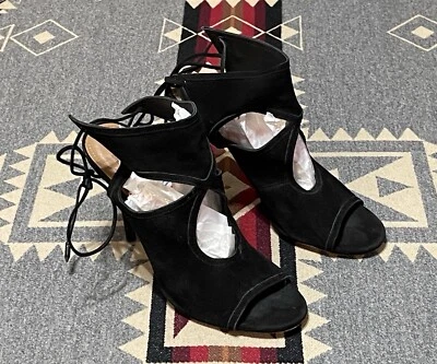 Sandalias Aquazzura con cordones para mujer 7,5 gamuza ojo de cerradura Italia Foto 1 de 4