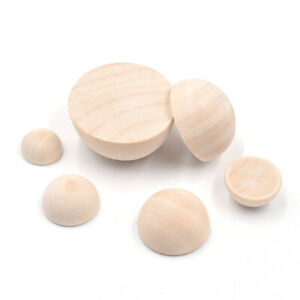 12-30mm Natural Wood Ball Half Round Wooden Dome Cabochon Flat Back For Crafts