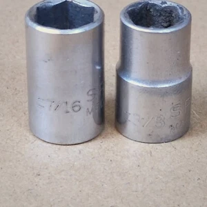 Sparta Made in USA 3/8 Drive Socket Lot 7/16" & 3/8" 12-Point CB614, CB612 - Picture 1 of 7