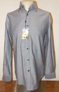 Men's Robert Graham Sung Black Diamonds Modern Fit Shirt Size 38/15 Long Sleeve - Picture 1 of 9