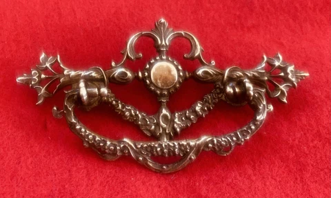 Antique Hardware Ornate Brass French Provincial Victorian Drawer Pull 3"centers Cover