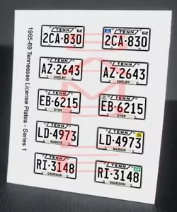 1965 - 1969 TENNESSEE miniature LICENSE PLATES for 1/25 scale MODEL CARS—READ - Picture 1 of 2
