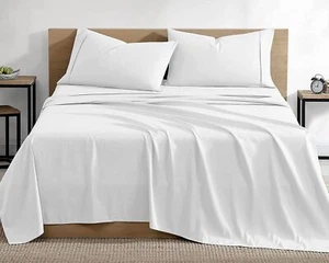 Bluemoon Homes Egyptian Cotton Queen Sheets Deep Pocket 100% Egyptian Cotton ... - Picture 1 of 8