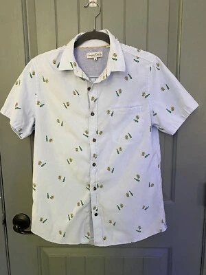 Sovereign Codes Los Angeles Men’s Short Sleeve Button Blue Beer Glasses Shirt M - Image 1 of 4