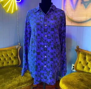 VTG Neiman Marcus 100% Silk Abstract Shirt  - Picture 1 of 8