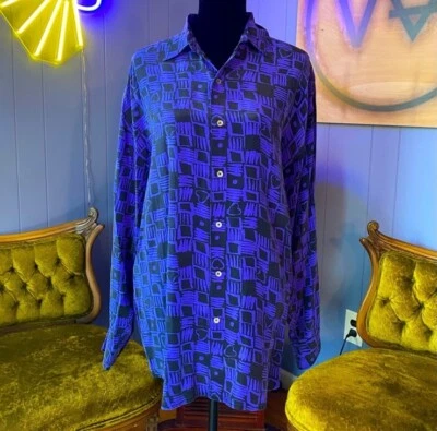 VTG Neiman Marcus 100% Silk Abstract Shirt  - Image 1 of 4