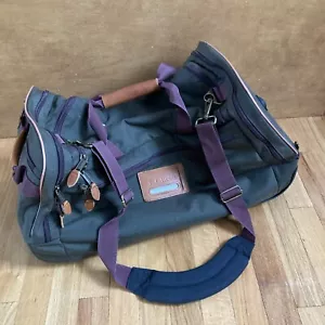 Vintage LL Bean Canvas Leather Roller Travel Gym Duffle Bag Olive Green, Brown - Picture 1 of 16