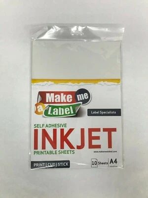 10 Premium Transparent / Clear A4 Self Adhesive Inkjet Printable Sticker Sheets - Image 1 of 4