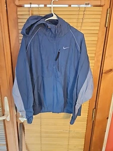 Vintage 90s Nike Full Zip Hooded Windbreaker Nylon Jacket Kids 8-10 25.5 X 26 - Picture 1 of 8