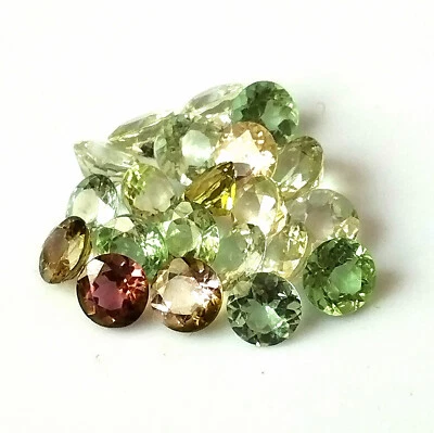 Tourmaline Faceted 4.5 mm Round Multi Color Natural Calibrated Gemstone 21 Piece - Image 1 of 4