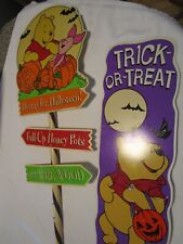Disney set 2 Winnie the Pooh Halloween Impact Plastics Yard Art Stakes 47”T 2000