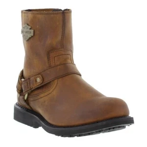 Harley-Davidson Men's Scout D81488 Brown Leather Zipper Motor Bike Riding Boots - Picture 1 of 6