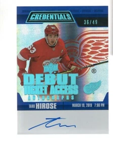 2019-20 UD Credentials Taro Hirose 13/49 Debut Ticket Access Auto - Picture 1 of 1