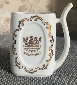 Porcelain Drinking Mugs Cup Mineral Water Karlovy Vary Czechoslovak Soviet Stamp - Picture 1 of 6