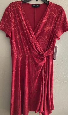 Vestido Perceptions Talla PXL Rojo Cena Cóctel Brillante Elegante Nuevo con Etiquetas Foto 1 de 4