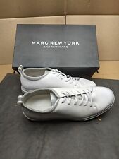 Marc New York Andrew Marc White Leather Lace Up Low Top Shoes Mens Size 11.5 M
