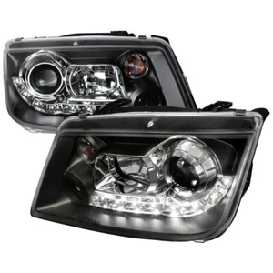 99-04 Volkswagen Jetta Bora LED DRL Projector Headlights Black Clear Lens - Picture 1 of 4