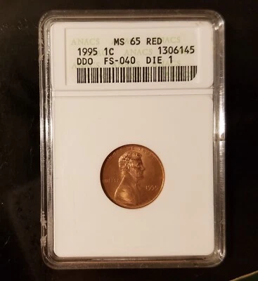 1995 Lincoln Memorial Cents with Doubled Die Error -ANACS MS65 Red - Image 1 of 4