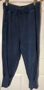 Sweaty Betty Full Length Cuffed Lounge Sweatpants Blue Pull On Drawstring Sz Med - Picture 1 of 10