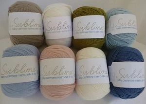 SUBLIME Baby Cashmere Merino Silk 4 Ply x 50g ~ K012 ~ Choose Colour - Picture 1 of 19