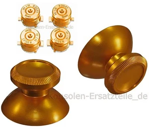 PS4 Controller Modding Bullet Buttons Thumbsticks - 6 Metall Knöpfe Tasten GOLD - Bild 1 von 1