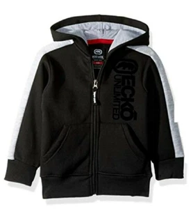Marc Ecko Unltd Boys Size L (7) Regular Fleece Long Sleeve Full Zip Hoodie Black - Picture 1 of 4
