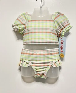 Cat & Jack Puff Sleeve Bikini Set For Baby Girl 12M - Picture 1 of 4