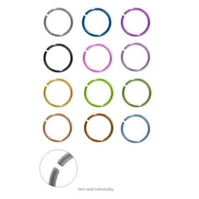 Anodized Titanium Nose Hoop Rings  - Image 1 of 4