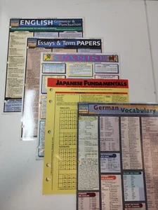 Lot Quick Study Academic Guides German Japanese Spanish English essay & terms - Imagen 1 de 2