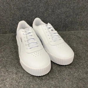 PUMA Carina Leather Sneakers Women's Size 10.5 White 370325 02 - Picture 1 of 7