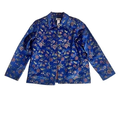 Vintage Y2K Stonebridge Floral Jacquard Blazer Size M - Image 1 of 4