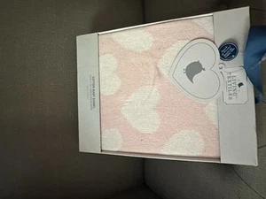 Bnwt Living Textiles Hearts Cotton Baby Shawl 75x100cm - Picture 1 of 4