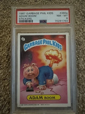1987 Topps GPK OS7 Adam Boom #260a Garbage Pail Kids PSA 8 - Image 1 of 2