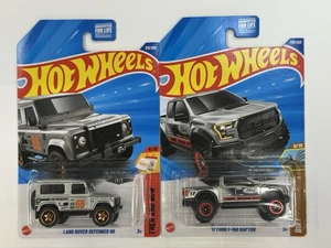 2025 Hot Wheels ~ Zamac ~ #9 ‘17 Ford F-150 Raptor & #10 Land Rover Defender 90 - Picture 1 of 5