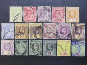 Straits Settlements 1906 King Edward VII Wmk MCCA Complete Set - 17v Used #2 - Picture 1 of 2