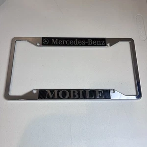 Marco de matrícula de metal vintage Mercedes Benz Mobile, Alabama distribuidor original - Imagen 1 de 5