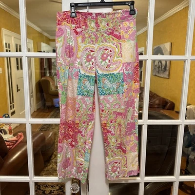 Женские легкие брюки-капри Key West 10 с принтом PatchWork с разделенным подолом 27x24 - Изображение 1 из 4