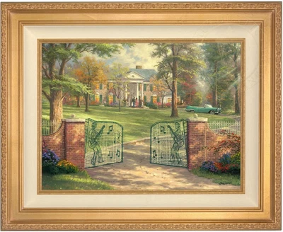 Thomas KINKADE «Грейсленд» ограниченного тиража пронумерованный золотой в рамке холст искусства - Изображение 1 из 4