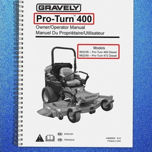GRAVELY Pro-Turn 400 Series Mower Operator Manual CLOSURE - TOUGH FRONT & BACK - Foto 1 di 9