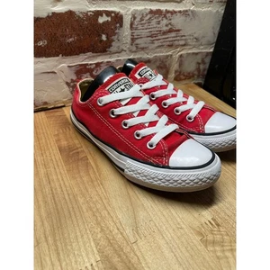 Converse Chuck Taylor All Star Red Low Top Sneakers Youth Size 12 - Picture 1 of 11