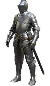 Medieval Knight Full Suit Steel Armor, Combat Full Body Wearable Suit Costume - Picture 1 of 9