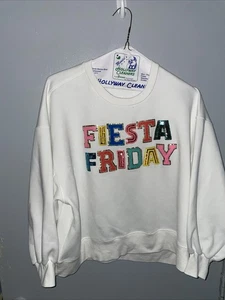 Sudadera Pullover Judith March Blanca Deslumbrada Fiesta Friday Talla L V - Imagen 1 de 12