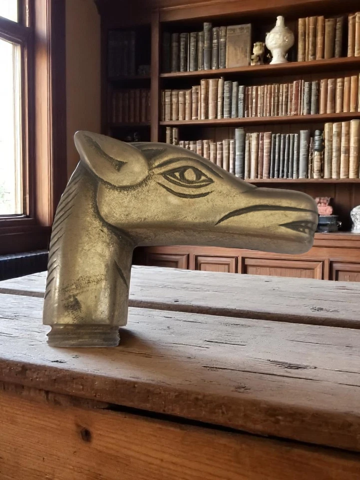 Pommeau de canne cheval en bronze vintage - Photo 1/1