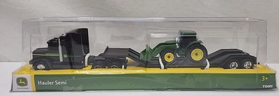 John Deere Hauler Black Semi with Tractor Diecast Model 37382 Mint  - Image 1 of 4